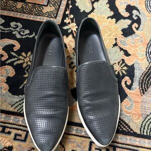 Vince Black Perforated Slip-On Sneakers